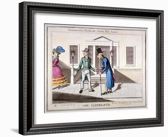 Characteristic Sketches of the London Club Houses: the Elephants, 1829-John Phillips-Framed Giclee Print