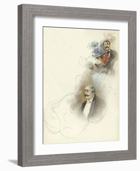 Characters at Savoy Dinner-Dudley Hardy-Framed Giclee Print