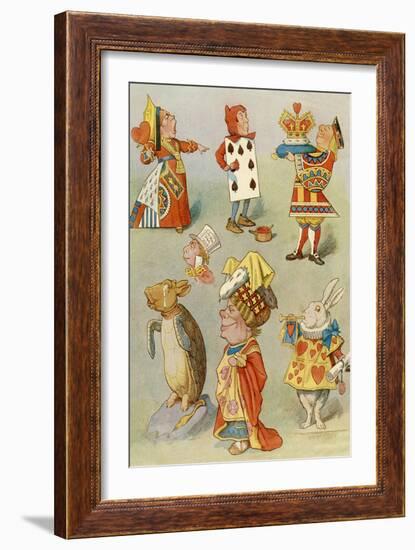 Characters from 'Alice in Wonderland', 19Th Century (Colour Engraving)-John Tenniel-Framed Giclee Print