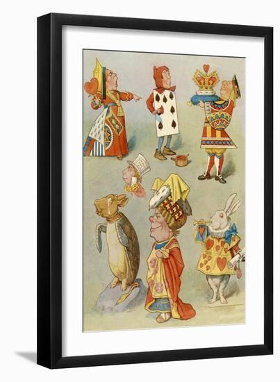 Characters from 'Alice in Wonderland', 19Th Century (Colour Engraving)-John Tenniel-Framed Giclee Print