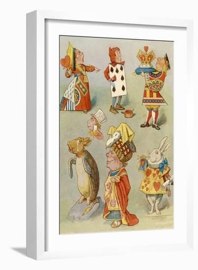 Characters from 'Alice in Wonderland', 19Th Century (Colour Engraving)-John Tenniel-Framed Giclee Print