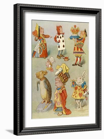 Characters from 'Alice in Wonderland', 19Th Century (Colour Engraving)-John Tenniel-Framed Giclee Print