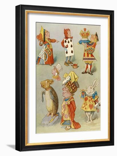 Characters from 'Alice in Wonderland', 19Th Century (Colour Engraving)-John Tenniel-Framed Giclee Print