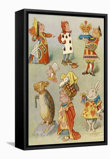 Characters from 'Alice in Wonderland', 19Th Century (Colour Engraving)-John Tenniel-Framed Premier Image Canvas