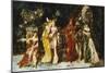 Characters on a Deck with Faust and Mephisto; Personnages Sur Une Terrasse Avec Fauste Et…-Adolphe Joseph Thomas Monticelli-Mounted Giclee Print