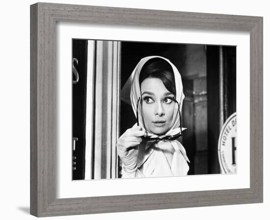 Charade, Audrey Hepburn, Directed by Stanley Donen, 1963-null-Framed Photographic Print