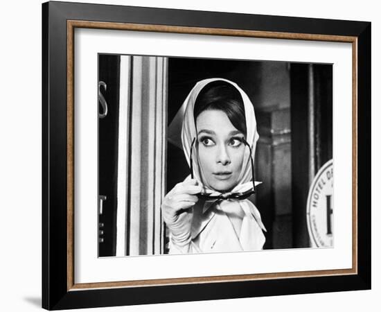 Charade, Audrey Hepburn, Directed by Stanley Donen, 1963-null-Framed Photographic Print