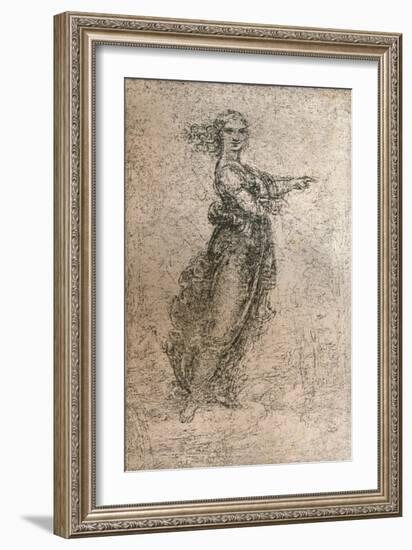 Charcoal drawing of a female figure, c1472-c1519 (1883)-Leonardo Da Vinci-Framed Giclee Print