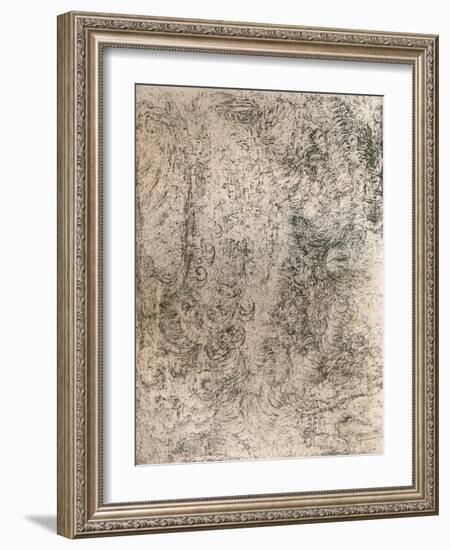 Charcoal Drawing, representing a Deluge, from the Royal Library, Windsor Castle, 1883-Leonardo Da Vinci-Framed Giclee Print