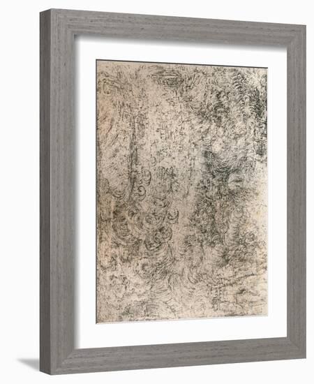 Charcoal Drawing, representing a Deluge, from the Royal Library, Windsor Castle, 1883-Leonardo Da Vinci-Framed Giclee Print