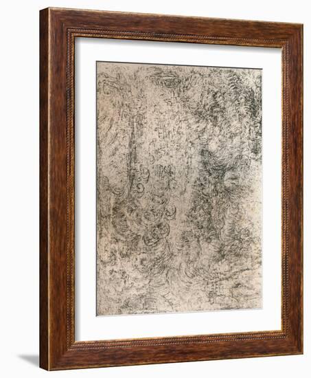 Charcoal Drawing, representing a Deluge, from the Royal Library, Windsor Castle, 1883-Leonardo Da Vinci-Framed Giclee Print