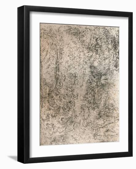 Charcoal Drawing, representing a Deluge, from the Royal Library, Windsor Castle, 1883-Leonardo Da Vinci-Framed Giclee Print