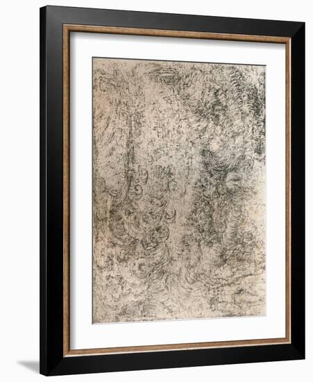 Charcoal Drawing, representing a Deluge, from the Royal Library, Windsor Castle, 1883-Leonardo Da Vinci-Framed Giclee Print