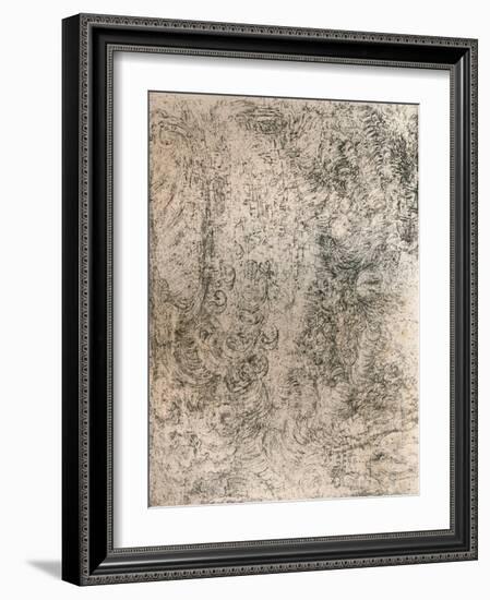 Charcoal Drawing, representing a Deluge, from the Royal Library, Windsor Castle, 1883-Leonardo Da Vinci-Framed Giclee Print