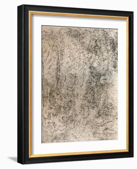 Charcoal Drawing, representing a Deluge, from the Royal Library, Windsor Castle, 1883-Leonardo Da Vinci-Framed Giclee Print