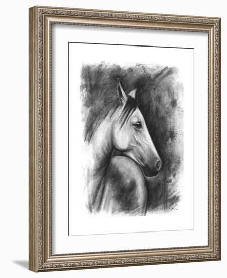 Charcoal Equestrian Portrait I-Naomi McCavitt-Framed Art Print