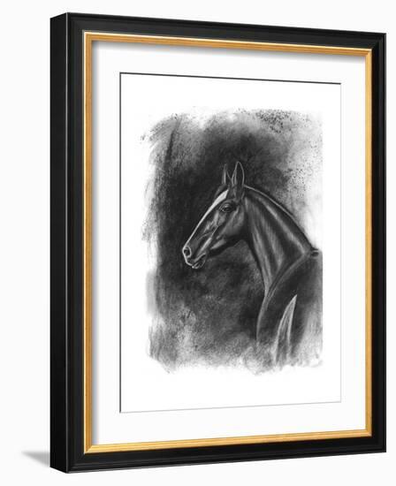 Charcoal Equestrian Portrait II-Naomi McCavitt-Framed Art Print