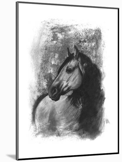 Charcoal Equestrian Portrait IV-Naomi McCavitt-Mounted Art Print