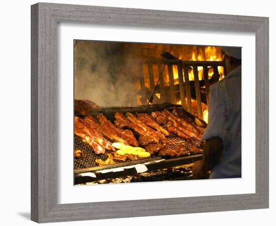 Charcoal Grill in Restaurant El Palenque, Mercado Del Puerto, Montevideo, Uruguay-Per Karlsson-Framed Photographic Print