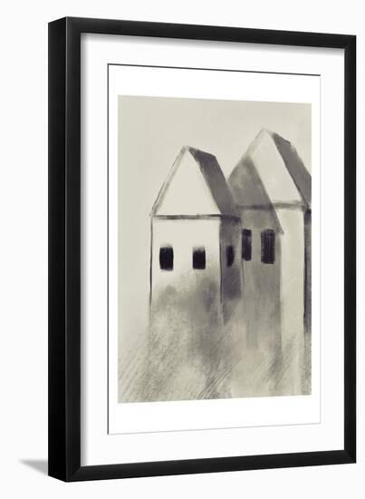 Charcoal Houses 1-Boho Hue Studio-Framed Art Print