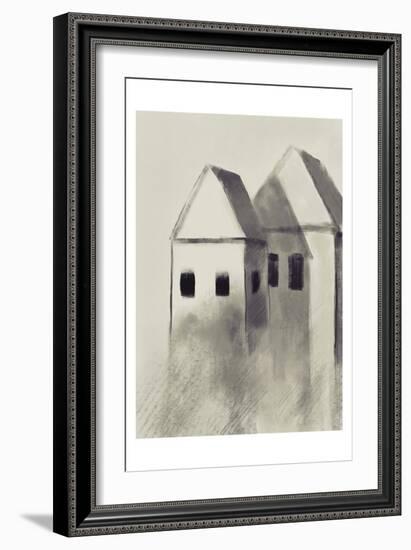 Charcoal Houses 1-Boho Hue Studio-Framed Art Print