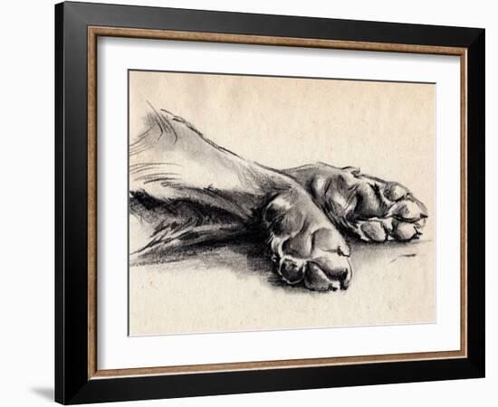 Charcoal Paws II-Jennifer Parker-Framed Art Print