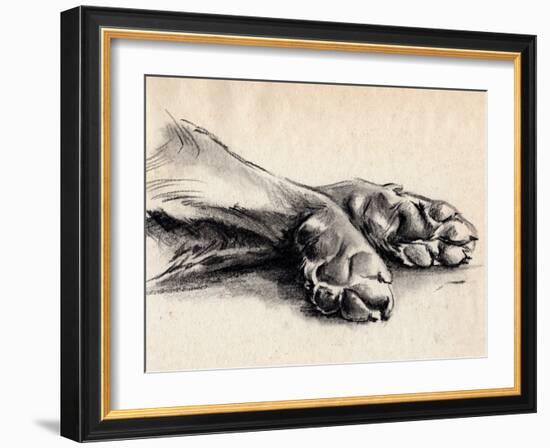 Charcoal Paws II-Jennifer Parker-Framed Art Print