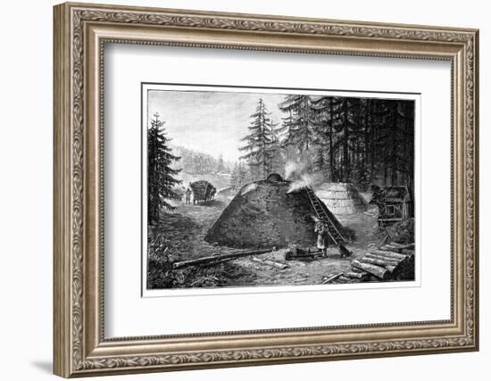 Charcoal Production, 19th Century-Science Photo Library-Framed Photographic Print