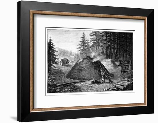 Charcoal Production, 19th Century-Science Photo Library-Framed Photographic Print