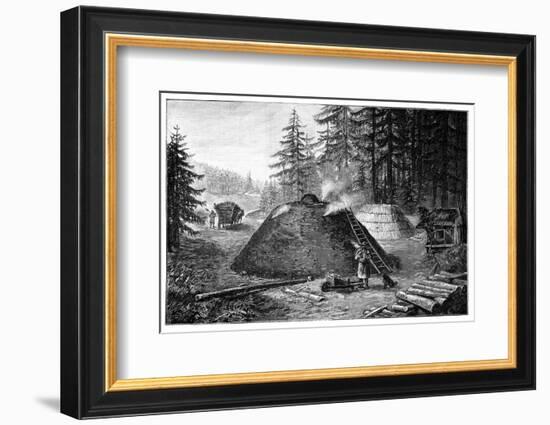 Charcoal Production, 19th Century-Science Photo Library-Framed Photographic Print