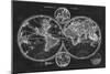 Charcoal World Map-Studio W-Mounted Art Print