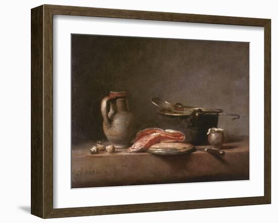 Chardin: Copper Pot-Jean-Baptiste Simeon Chardin-Framed Giclee Print