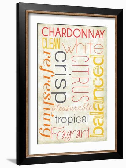 Chardonnay Typography-Lantern Press-Framed Art Print