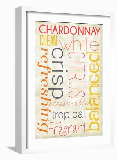 Chardonnay Typography-Lantern Press-Framed Art Print