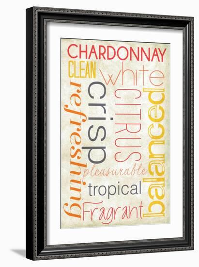 Chardonnay Typography-Lantern Press-Framed Art Print