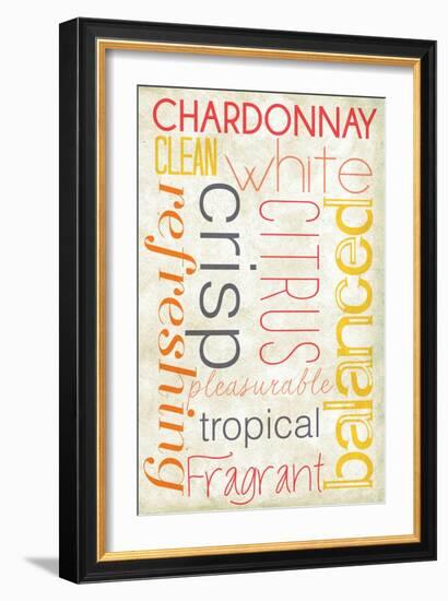 Chardonnay Typography-Lantern Press-Framed Art Print