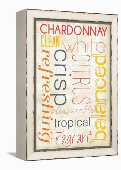 Chardonnay Typography-Lantern Press-Framed Stretched Canvas