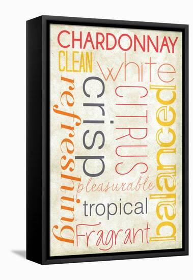 Chardonnay Typography-Lantern Press-Framed Stretched Canvas