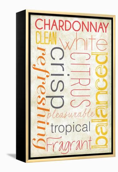 Chardonnay Typography-Lantern Press-Framed Stretched Canvas