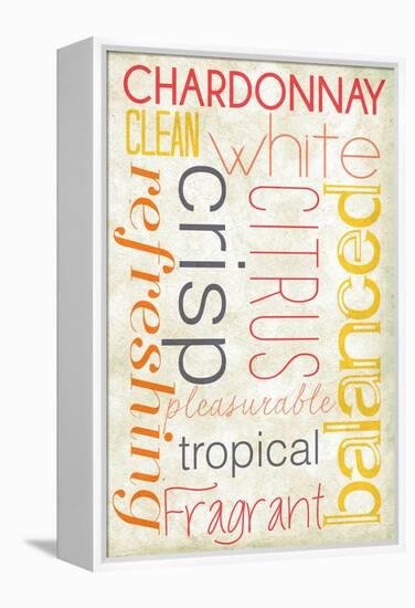 Chardonnay Typography-Lantern Press-Framed Stretched Canvas
