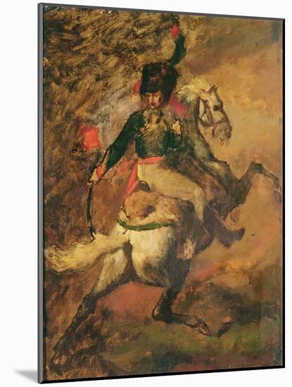 Charge Hunter Officer, 19Th Century (Oil on Canvas)-Theodore Gericault-Mounted Giclee Print