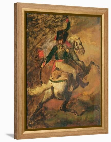 Charge Hunter Officer, 19Th Century (Oil on Canvas)-Theodore Gericault-Framed Premier Image Canvas