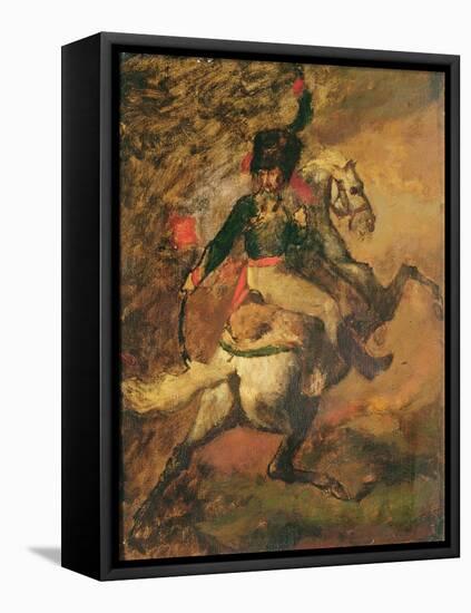 Charge Hunter Officer, 19Th Century (Oil on Canvas)-Theodore Gericault-Framed Premier Image Canvas