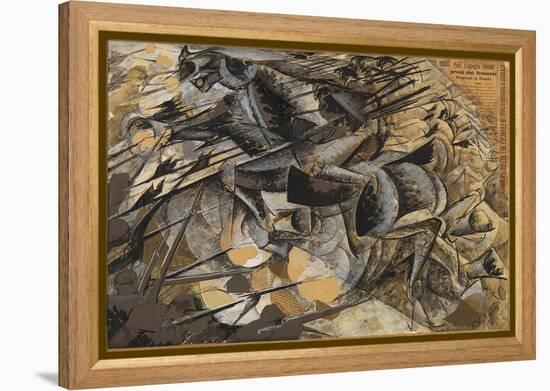 Charge Lancers - Cavalry Charge (Carica Di Lancieri - Carica Di Cavalleria)-Umberto Boccioni-Framed Premier Image Canvas