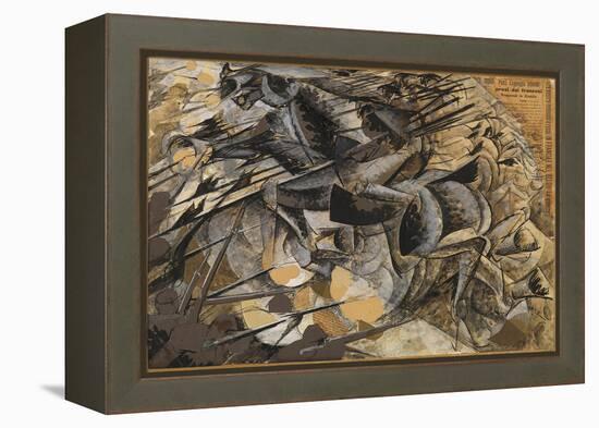 Charge Lancers - Cavalry Charge (Carica Di Lancieri - Carica Di Cavalleria)-Umberto Boccioni-Framed Premier Image Canvas