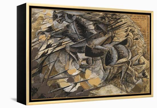 Charge Lancers - Cavalry Charge (Carica Di Lancieri - Carica Di Cavalleria)-Umberto Boccioni-Framed Premier Image Canvas