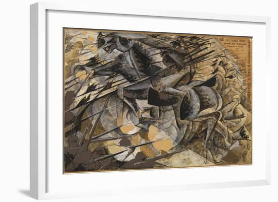 Charge Lancers - Cavalry Charge (Carica Di Lancieri - Carica Di Cavalleria)-Umberto Boccioni-Framed Giclee Print