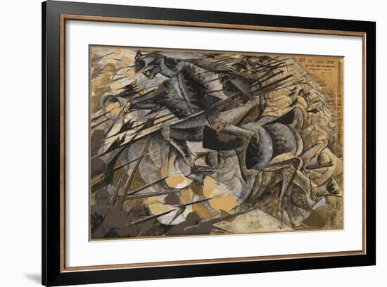 Charge Lancers - Cavalry Charge (Carica Di Lancieri - Carica Di Cavalleria)-Umberto Boccioni-Framed Giclee Print