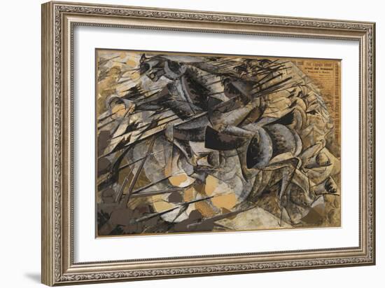 Charge Lancers - Cavalry Charge (Carica Di Lancieri - Carica Di Cavalleria)-Umberto Boccioni-Framed Giclee Print