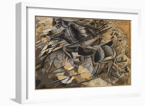 Charge Lancers - Cavalry Charge (Carica Di Lancieri - Carica Di Cavalleria)-Umberto Boccioni-Framed Giclee Print